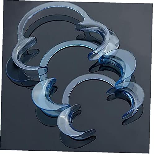 15 Paquete De Varios Tamaños Dental Abrebocas para Los Dientes del Reloj Ya/Juego En Forma De C Que Blanquea Intraoral De Labios De La Abridor De Color Azul para Adultos Y Niños (5 Grande