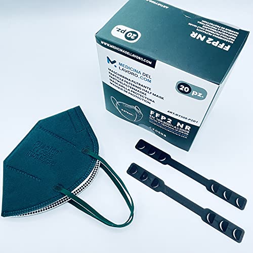 20 Mascarillas FFP2/KN95 Colores Verde Homologadas Certificación CE sin Válvula de 6 Capas, Máscara Protectora de Polvo, Mascarilla de Protección Personal con Filtros de Calidad BFE≥95, 20 Piezas