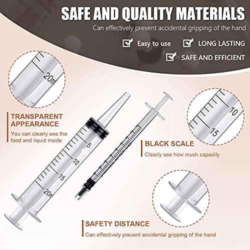 22 Piezas Set de Jeringas de Plastico, Jeringa de Medición de Líquidos Herramientas Industriales para Alimentación de Animales Riego y Usos Múltiples (1 ml, 10 ml, 20 ml, 60 ml)
