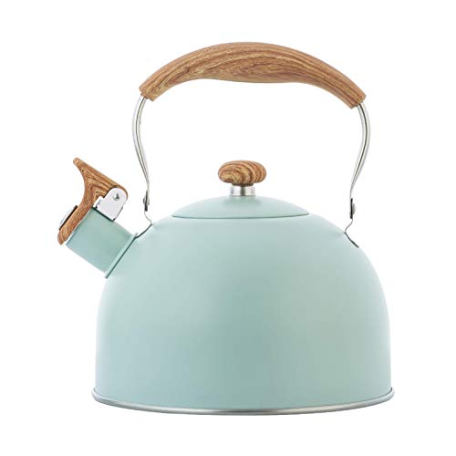 2,5 L Hervidor De Acero Inoxidable para Estufa De Gas, Hervidor De Agua En Estufa De Gas con Mango Ergonómico De Madera, Tetera De Acero Inoxidable, Tetera De Acero Inoxidable