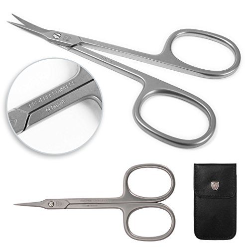 3 Swords Germany - Tijeras manicura cutícula curva punta fina, acero inoxidable - Made in Solingen/Germany (7612)