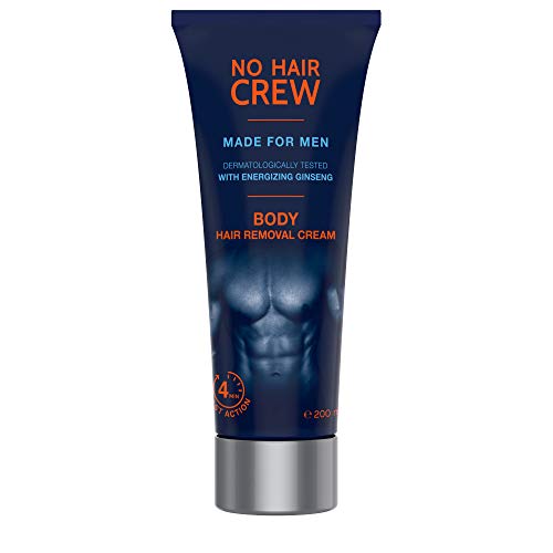 3x NO HAIR CREW Crema Depilatoria Corporal Premium Masculina – Hecha para Hombres, 3 X 200 ml