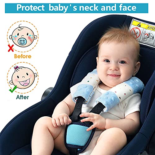 4 Piezas Protector Arnes para Silla de Paseo,Cubre arnés universal Protectores de cinturón de seguridad para portabebés y silla de coche(15 * 5cm)