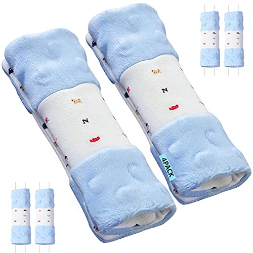 4 Piezas Protector Arnes para Silla de Paseo,Cubre arnés universal Protectores de cinturón de seguridad para portabebés y silla de coche(15 * 5cm)