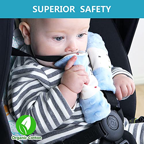 4 Piezas Protector Arnes para Silla de Paseo,Cubre arnés universal Protectores de cinturón de seguridad para portabebés y silla de coche(15 * 5cm)