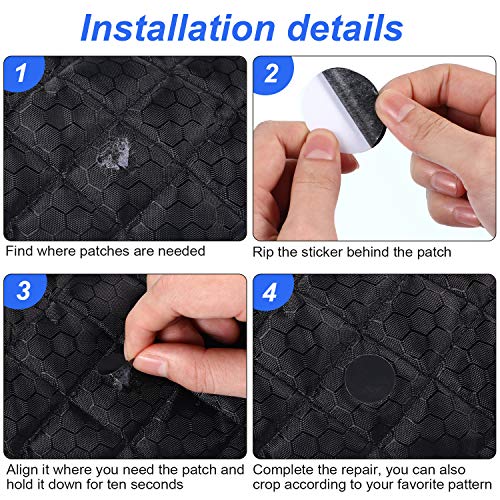 80 Parche de Chaqueta de Pluma Cinta de Reparación de Nylon Parche de Reparación Autoadhesivo Parche de Saco de Dormir para Reparar Chaquete Carpa Abrigo, Negro, 8 Tamaños en Forma Redonda y Ovalada