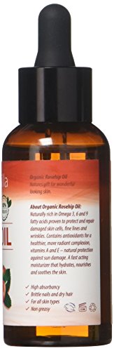 Aceite de Rosa Mosqueta (60ml). Aceite orgánico certificado. Prensado en frío y sin refinar. 100% puro y natural.