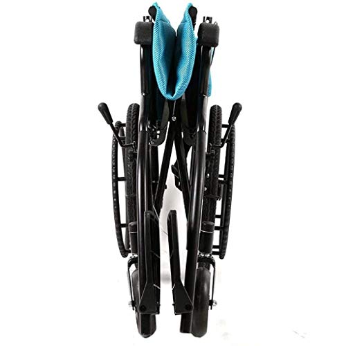 aedouqhr Silla de Ruedas autopropulsada, Plegable, para Viajes en casa, para discapacitados/Ancianos, Carrito de Movilidad con Freno Doble, neumáticos no neumáticos, Pedales Ajustables
