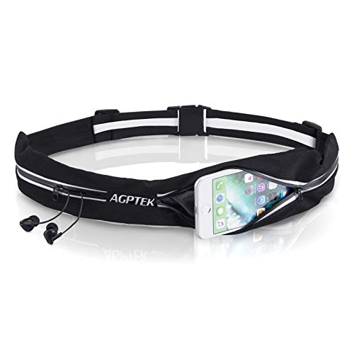 AGPTEK Riñonera Running, Cinturón Portátil para Correr, Riñonera Deportiva Impermeable con Cierre Cremallera y Correa Ajustable, Sports Belt para Guardar Telefono…