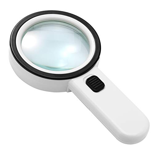 AIXMEET Lupa con Luz, 30X Portátil Lupas para Lectura, Inspección, Observar Joyas, Manualidades(12 Luz Led）…
