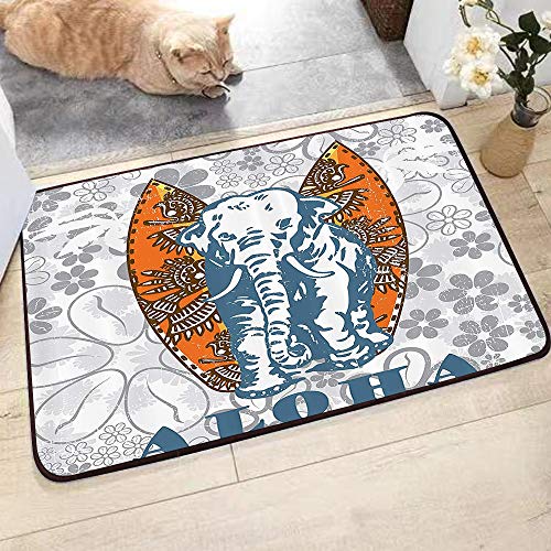 Alfombra de baño Antideslizante, Alfombra baño Microfibra, Conjunto s, tablas de surf y fondo floral Aloha Adverti, Absorbente, Suave y esponjosa, para bañera, Ducha y baño, Lavable a máquina 40x60 cm