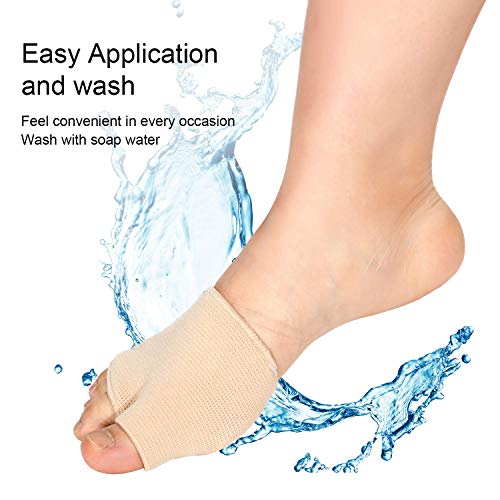 Almohadillas de Manga Metatarsal, Cojín de Bola de Pie con Almohadilla de Gel de Suela, Mitad de Calcetín para Alivio de Metatarsalgia, Callosidades y Otros Dolores de Bola de Pie (2 Piezas, Beige)