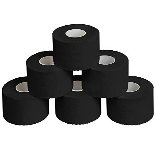 ALPIDEX 6 x Cinta Adhesiva Deportiva 3,8 cm x 10 m Sport Tape, Color:Negro