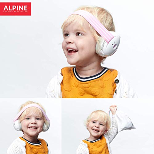 Alpine Muffy Baby Orejeras para bebés - Orejeras para bebés y niños de hasta 36 meses - Previene daños auditivos - Mejora el sueño en movimiento - fácil de ajustar - Rosa