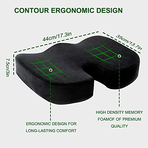 Amazon Brand - Umi Cojín de Asiento Ortopédico, Cojines de Espuma Viscoelástica para Sillas, Cojín de Asiento para Ciática, para Alivio del Dolor de Coxis, Presión, Úlceras