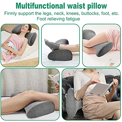 Amazon Brand - Umi Cojín Lumbar de Espalda, Cojín de Espuma Viscoelástica para Lumbar, Cojín Lumbar Ciática para la Parte Inferior de la Espalda, Adecuada para Dormir de Lado y Boca Arriba