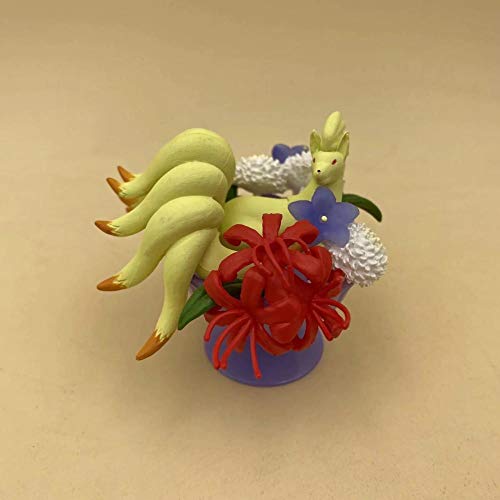 Ambattery S Modelo S De Acción,Small Pet Q Version Beautiful Flower Pika Person Zoroa Nine Tails Teacup Elf Box Egg Figure-Nine Tails Teacup Elf
