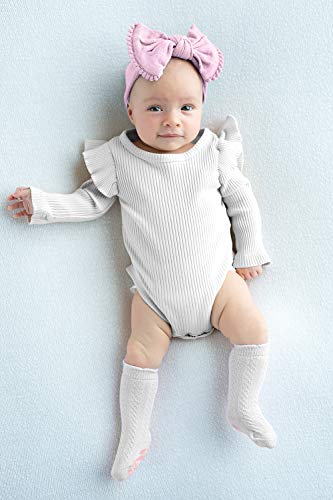 Anole Calcetines bebe niña verano altos tobilleros, ropa para recién nacido, bebé niño y niña perfectos para pantalones y conjuntos de tipo infantil con ranitas color blanco