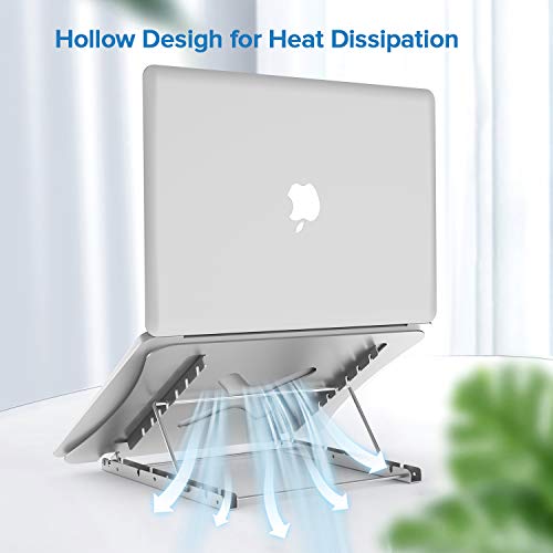 ANSGEC Soporte Portatil, Todo aluminio estable soporte para portatil, Anti-scratch, 12 Ángulos Ajustables soporte ordenador portátil, Refrigeración laptop stand para Macbook DELL, HP, PC y Otro 11-17”