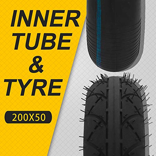 AnXin - Juego de neumáticos de 200 x 50 + tubo interior para los vehículos Razor E150, E200, Dune Buggy y Crazy Cart