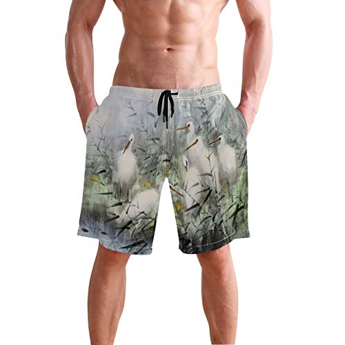 Arte Japonés Animal Grúa Pájaro Bañador para Hombre Pantalones Cortos Bañadores Shorts para Hombres Natacion Piscina Surf Playa