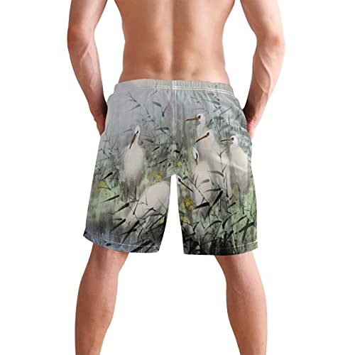 Arte Japonés Animal Grúa Pájaro Bañador para Hombre Pantalones Cortos Bañadores Shorts para Hombres Natacion Piscina Surf Playa