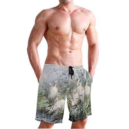 Arte Japonés Animal Grúa Pájaro Bañador para Hombre Pantalones Cortos Bañadores Shorts para Hombres Natacion Piscina Surf Playa