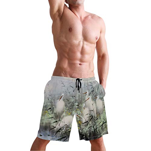 Arte Japonés Animal Grúa Pájaro Bañador para Hombre Pantalones Cortos Bañadores Shorts para Hombres Natacion Piscina Surf Playa