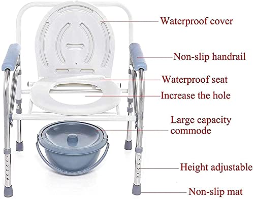 Asiento acolchado, sillas de ducha, baño plegable portátil del baño para ir al baño para orines cómodamente cómodos Silla de ducha de asiento sin deslizamiento para personas mayores con discapacitados
