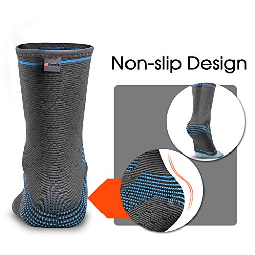 Awenia Tobilleras Deportivas de Compresión Tobillera Estabilizadora para Esguince de Tobillo Fascitis Plantar, Soporte de Tobillos Tobillera Proteccion para Hombre y Mujer,Azul-S