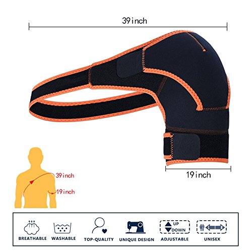 AYNEFY Soporte para vendaje de hombro, unisex, ajustable, de compresión, para hombro, rotor de hombro, para prevención de lesiones en las articulaciones del hombro derecho e izquierdo