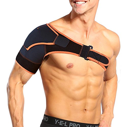 AYNEFY Soporte para vendaje de hombro, unisex, ajustable, de compresión, para hombro, rotor de hombro, para prevención de lesiones en las articulaciones del hombro derecho e izquierdo
