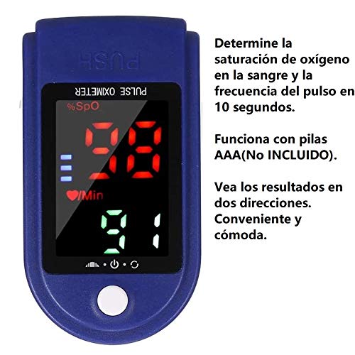 azorex Oxímetro de Dedo Digital Monitor de Ritmo Cardíaco Pulsioxímetro de Dedo con Pantalla OLED para Medición de SpO2 para Viajes Deportivos