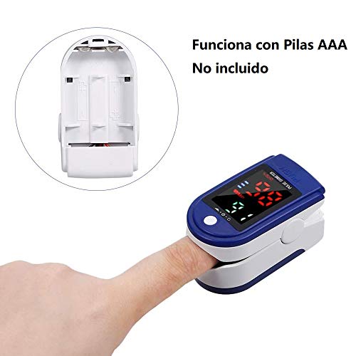 azorex Oxímetro de Dedo Digital Monitor de Ritmo Cardíaco Pulsioxímetro de Dedo con Pantalla OLED para Medición de SpO2 para Viajes Deportivos