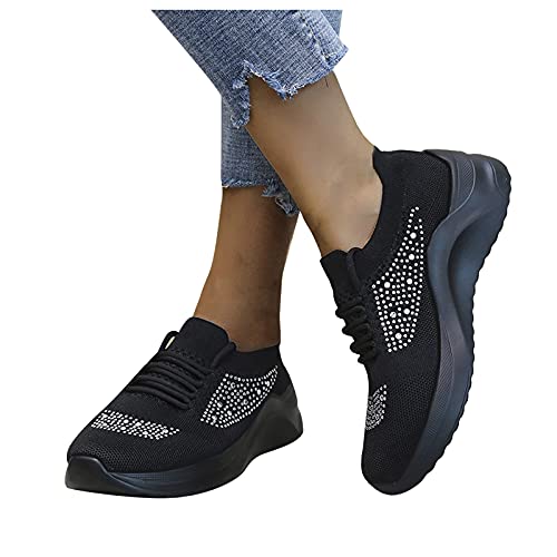 Bambas Mujer Zapatillas Deportivas para Mujer Transpirables Ligeras de Malla para Correr Caminar Trabajar Bambas ortopedicas Mujer