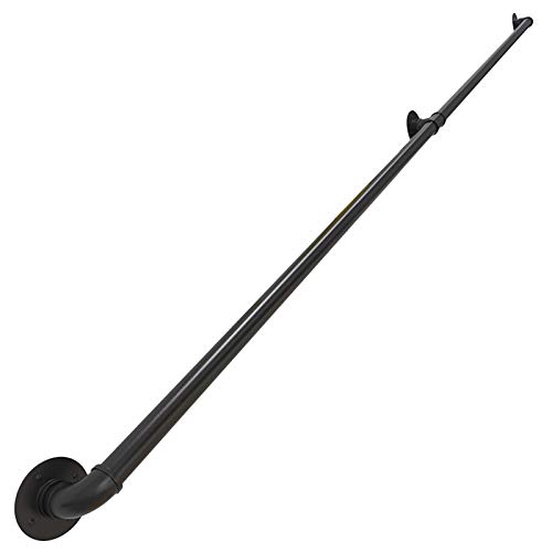 Barandilla Negro Tubería Industrial Pasamanos de Escalera, Montaje en Pared Carril con Kit Completo, Barra de Agarre del Pasillo del Desván Casero (Size : 220cm/86in)