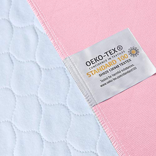 Bedecor Lavables colchón Protector Impermeable/Colchón Incontinencia,Antibacteriano, Anti-ácaro,para incontinencia, niños, Adultos Mayores -70 x 90cm (Rosado)