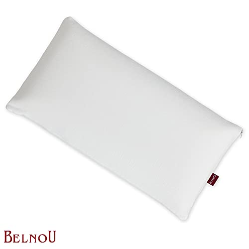 Belnou Almohada Viscoelastica Compacta. Comoda Transpirable. Cremallera. Lavable. Firmeza Media. Confortable Adaptable. Calidad. Visco Bianco. Cama 135 cm