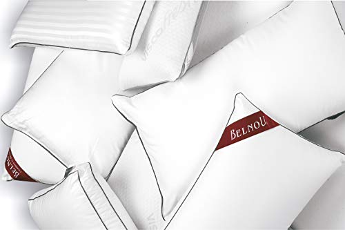 Belnou Almohada Viscoelastica Compacta. Comoda Transpirable. Cremallera. Lavable. Firmeza Media. Confortable Adaptable. Calidad. Visco Bianco. Cama 135 cm