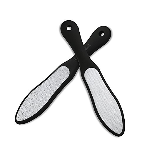 BEZOX Lima de Callos Embellecedora de Piel Muerta dura y Cuarteada - Exfoliante de Pies Doble Superficie Abrasiva - Eliminador de Callos - Acero Inox
