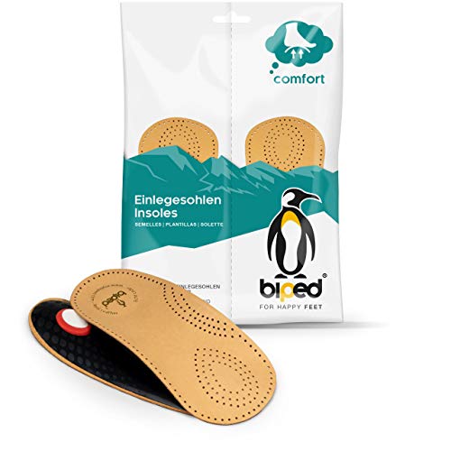 biped Plantilla Premium Mini de cuero de curtido vegetal - con botón - apoyo metatarsal - almohadilla para el talón z2225(38)