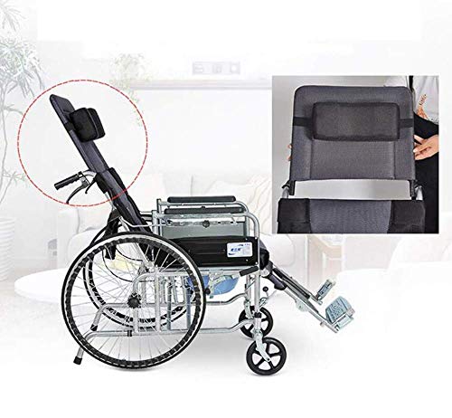BJH Sillas de Ruedas para Personas Mayores, carritos para Personas Mayores con discapacidad, Ligeros, Plegables y cómodos, apoyabrazos con Respaldo para sillas de Ruedas y reposapiernas de eleva
