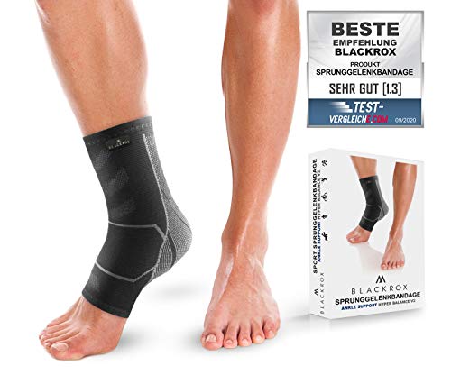 BLACKROX Tobillera deportiva HYPER BALANCE V2 Tobillera Venda para el tobillo derecha izquierda mujer hombre pie pie pie pie vendaje deporte vendaje tobillo tobillo vendaje (XL negro)