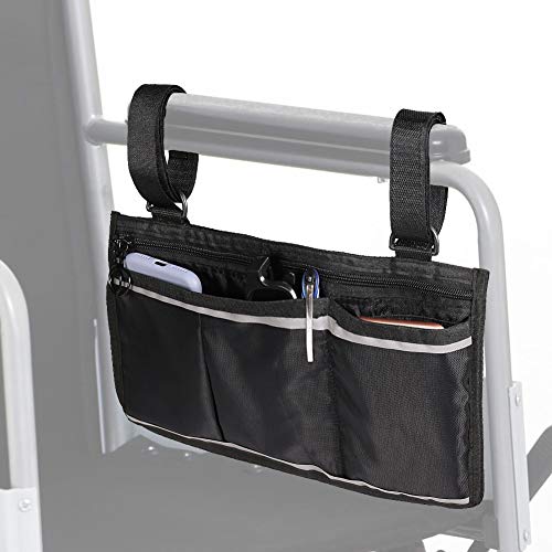 Bolsa De Almacenamiento para Silla De Ruedas, Bolsa De Transporte para Accesorios De Silla De Ruedas, Silla de Movilidad Lateral, Ayuda para Personas Mayores, reposabrazos para