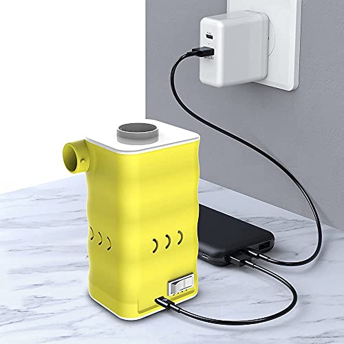 Bomba de Aire eléctrica para hinchables, Inflador eléctrico portátil de batería Recargable para Anillos de natación, Colchones de Aire, Piscinas para niños