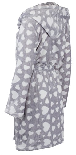 Brandsseller - Albornoz de microfibra para mujer, supersuave, tallas Color gris y blanco. S-M