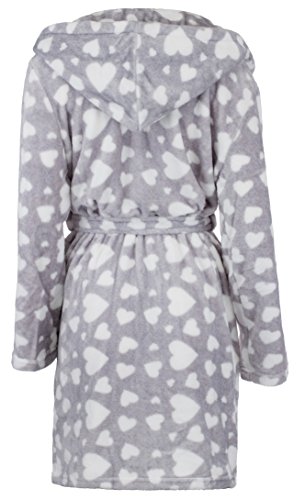 Brandsseller - Albornoz de microfibra para mujer, supersuave, tallas Color gris y blanco. S-M