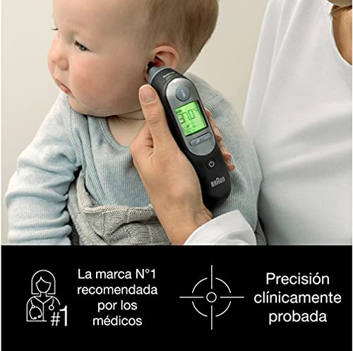 Braun ThermoScan 7 termómetro de oído (age precision, silencioso, indicación de fiebre con ódigo de colores, fiable, higiénico, rápido, clínicamente preciso, suave, fácil de usar, bebé) IRT6520B
