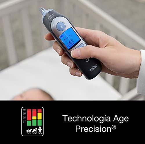 Braun ThermoScan 7 termómetro de oído (age precision, silencioso, indicación de fiebre con ódigo de colores, fiable, higiénico, rápido, clínicamente preciso, suave, fácil de usar, bebé) IRT6520B