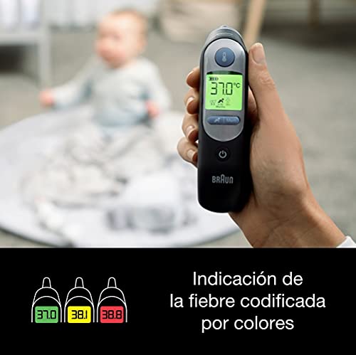 Braun ThermoScan 7 termómetro de oído (age precision, silencioso, indicación de fiebre con ódigo de colores, fiable, higiénico, rápido, clínicamente preciso, suave, fácil de usar, bebé) IRT6520B